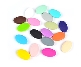 Silicone flat oval beads