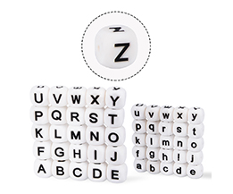 Silicone 15mm Alphabet Beads