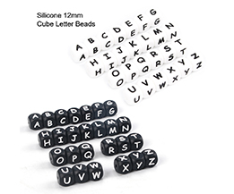 Silicone 12mm Letter Beads