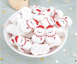 Silicone Mini Snowman Bead