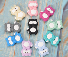 Silicone Mini Raccoon Beads