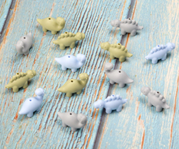 Silicone dinosaur beads