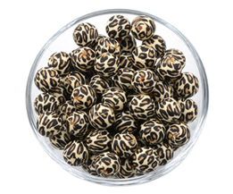 Silicone Leopard Print Beads