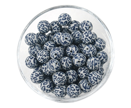 Silicone Grey Blue Leopard Beads