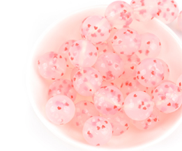 Silicone Crystal Heart Beads