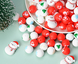 Silicone Christmas Printing Beads