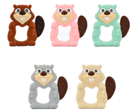 Silicone Caster Fiber Teether