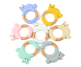 Silicone Fox Wooden Ring